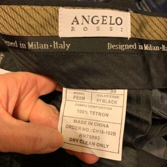 ANGELO ROSSI PE0M SIZE 40X30 BLACK DRESS PANTS **NEW** - Picture 2 of 6